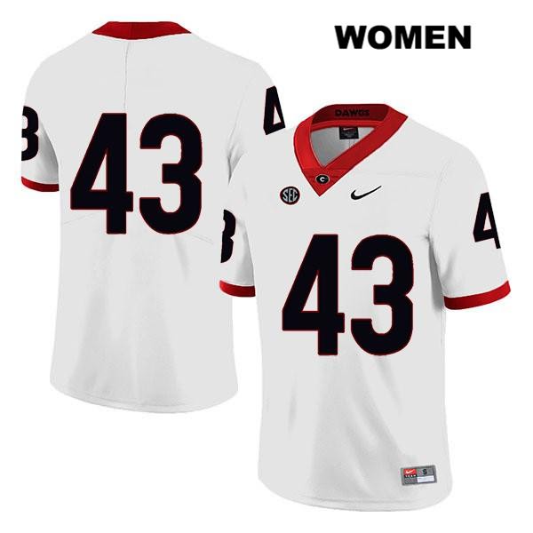 Georgia Bulldogs Women's Chase Harof #43 NCAA No Name Legend Authentic White Nike Stitched College Football Jersey YUK0656KK